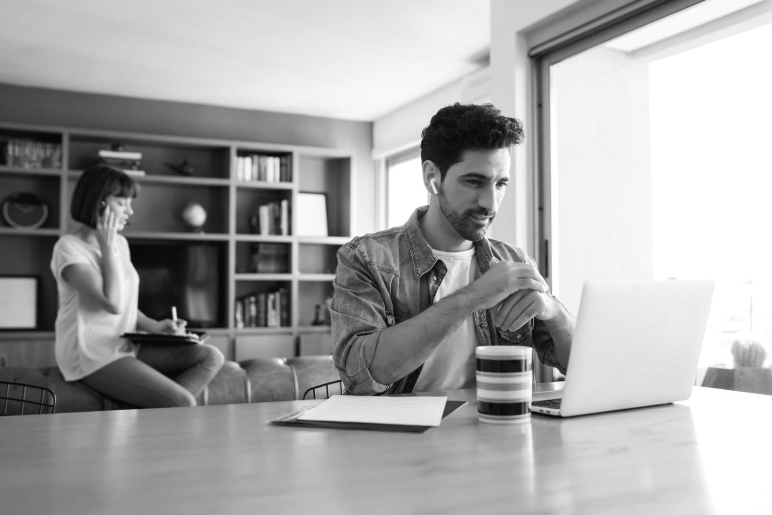 Financial professionals collaborating at business conference